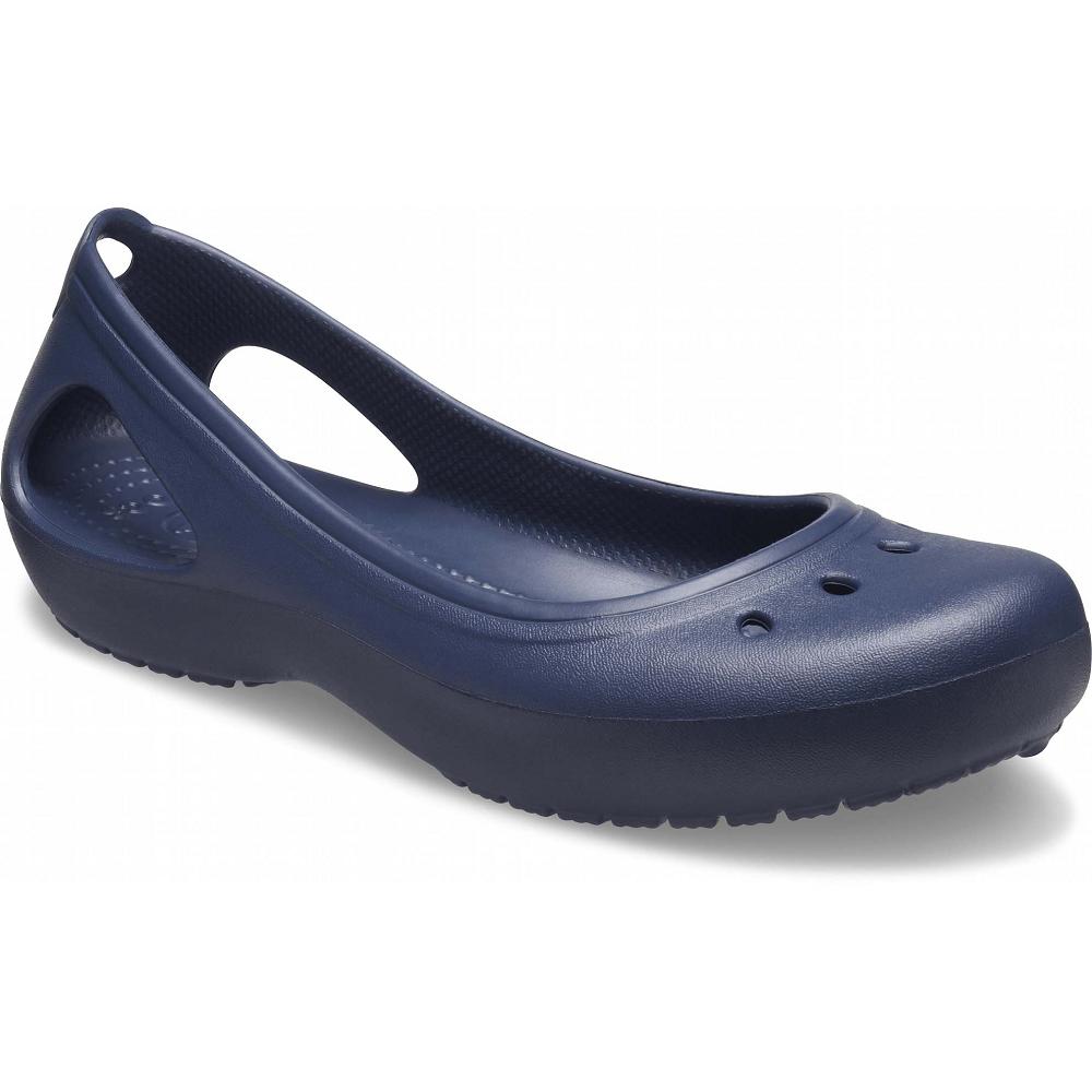 Navy Women's Crocs Kadee Flat Shoes | NZ 0173JPQJ